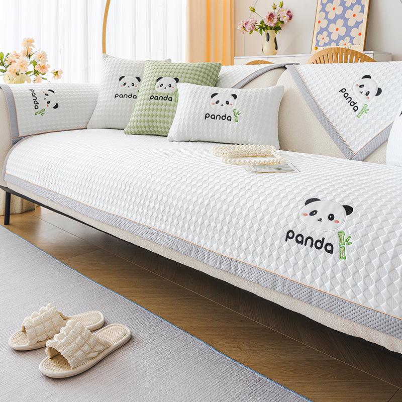 

Летняя легкая роскошная подушка для дивана из ледяного шелка, нескользящая крутая подушка для сиденья, моющаяся, универсальная летняя крутая подушка для четырех сезонов, чехол для дивана 45*45 белый