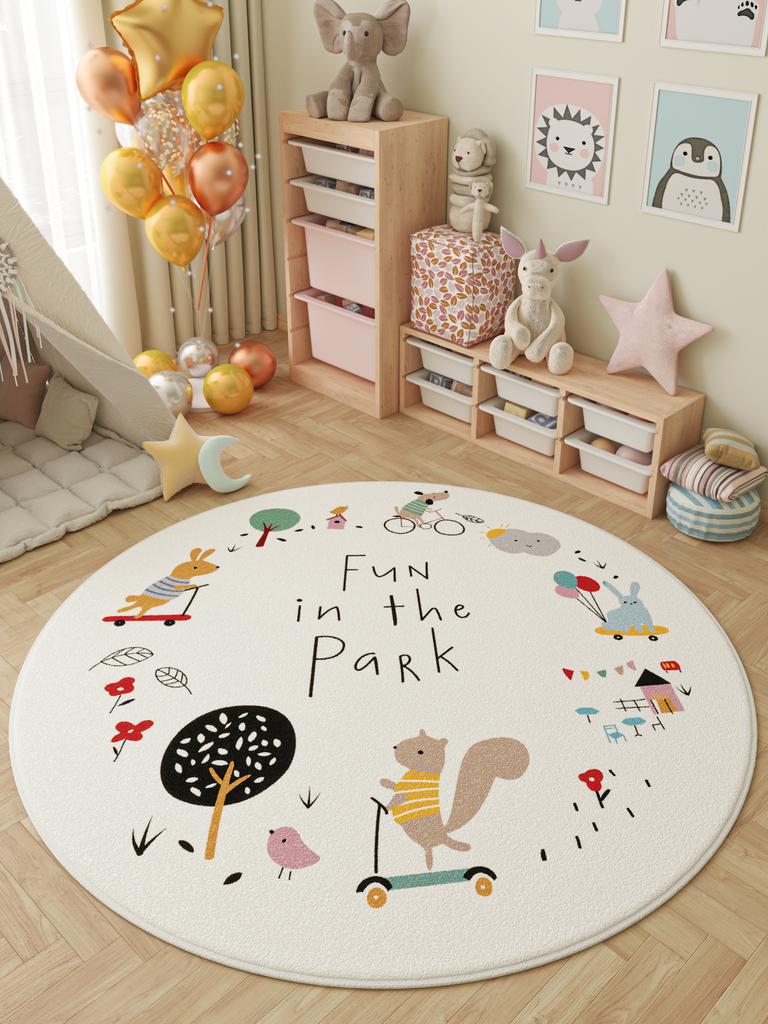 Cartoon Animal pattern children's room round rug Cartoon Style Living Room Decoration Carpet Color Round Rugs for Bedroom