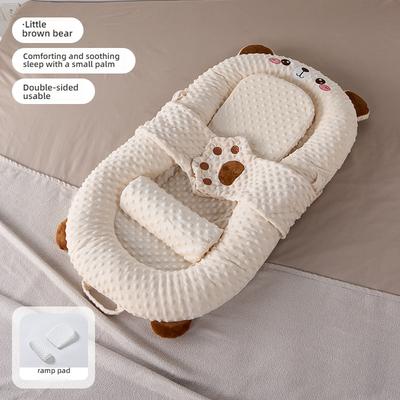 Cuna segura para recién nacidos con cojín inclinado, reposapiés y soporte para juguetes para cama nido de confort