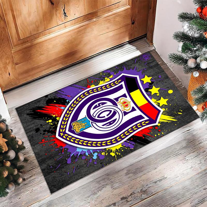 Anderlecht FC Soccer Football Pattern Soft Area Rug Non Slip Indoor Floor Carpet Sports Decor Mat for Bedroom