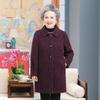 Kabafei Elegant Mid-Length Wool Blend Coat for Older Women