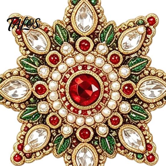 Festive Resin Rhinestone Ornaments 6 Pcs Christmas DIY Faux Pearl Painting Kit Ornaments, Art Seasonal Hanging Decor Tree Decoration with Jute