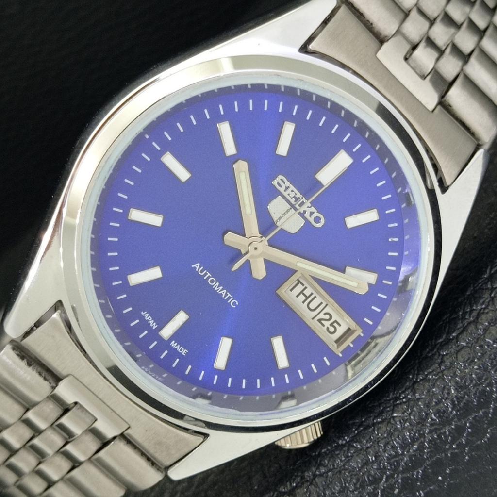 

VINTAGE REFURBISHED SEIKO 5 AUTOMATIC JAPAN MENS BLUE COLOR DIAL WATCH a440547-9 Sk-a440547-1