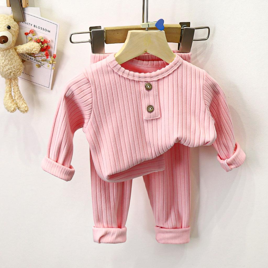 Children's Underwear Set Autumn New Baby De Rong Boys' Pajamas Korean Edition Girls' Warm Home Clothes Children's Clothing