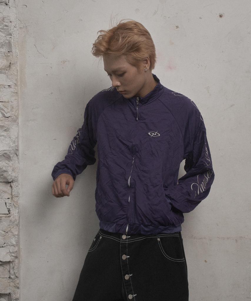UNUSEDLAB Script Lettering Zip-Up [Purple]