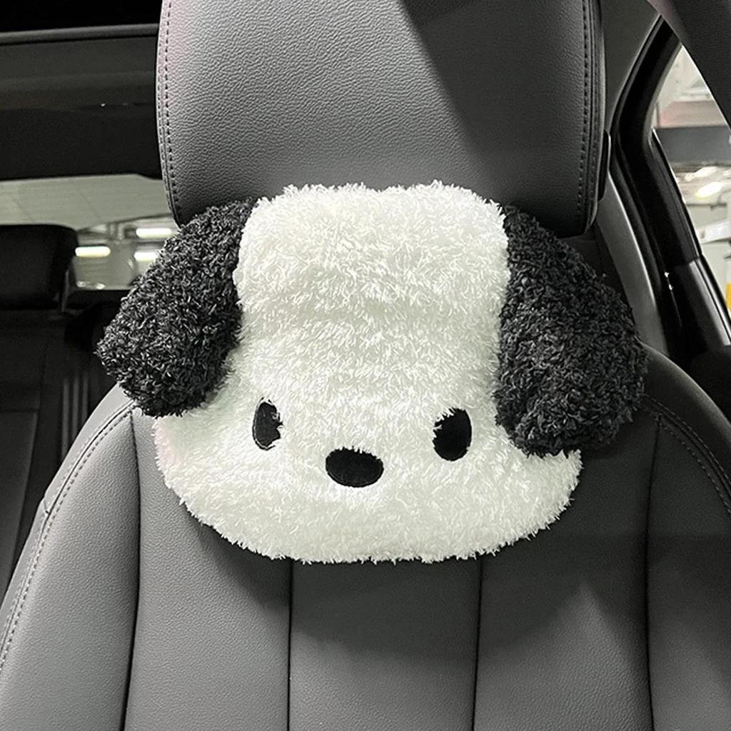 1pcCartoon car headrest neck pillow cute plush dog comfortable car headrest four seasons general car headrest