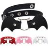 Gargantilla de murciélago de cuero sintético para hombre y mujer, collar estilo vintage punk, gótico, harajuku, cosplay, color blanco y negro, joyería llamativa