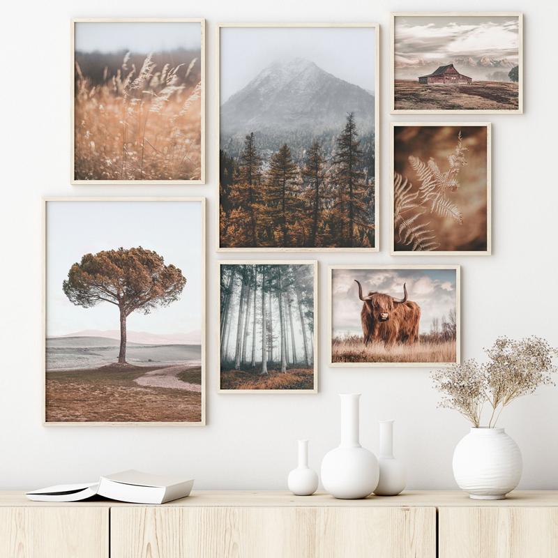 Wall Art Canvas Painting Reed Lake Snow Rock Hill Bull Nordic Posters And Prints Wall Pictures For Living Room Home Decoration No Frame