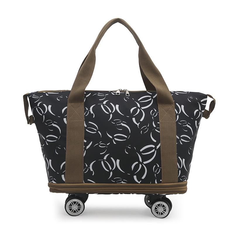 Stylish and personalized design Double-layer expansion portable travel bag with wheels Home moving luggage bag can be set with tie rod