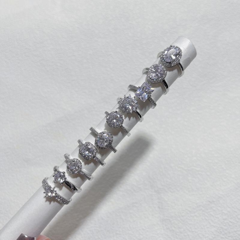 10Pcs Lady zirconia ring, simple and retro ring, wedding ring, party accessory
