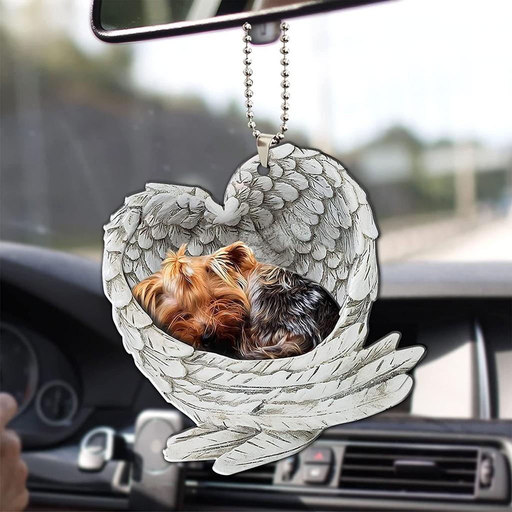 Creative Acrylic Angel Wing Car Hanging Ornament For Home And Holiday Decoration