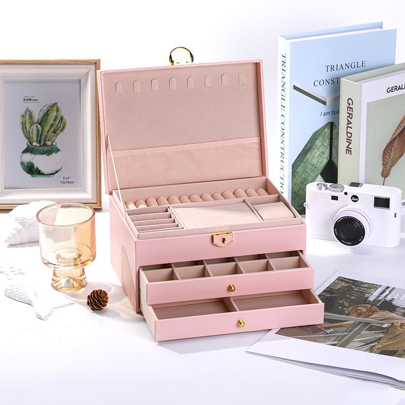 

High-Capacity Jewelry Organizer for Earrings, Rings, Necklaces, and Bracelets - Portable Multi-Position Storage Box