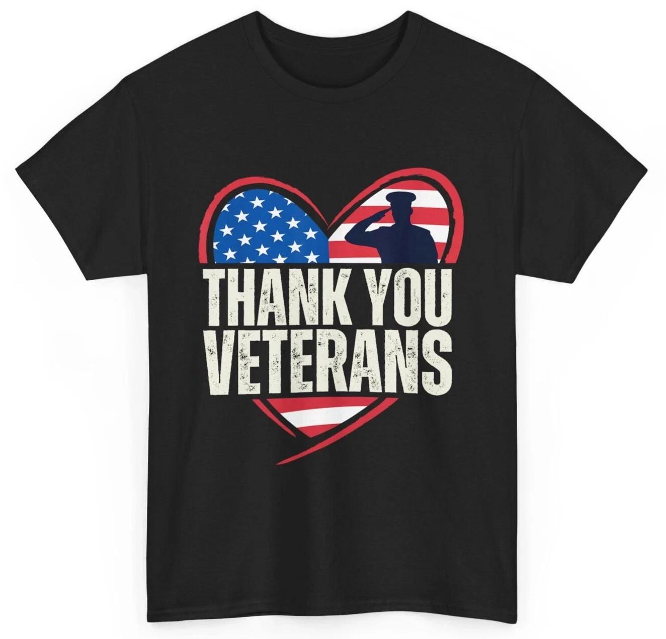 Thank You Veterans Day Memorial Day Partiotic Military Usa T-Shirt L