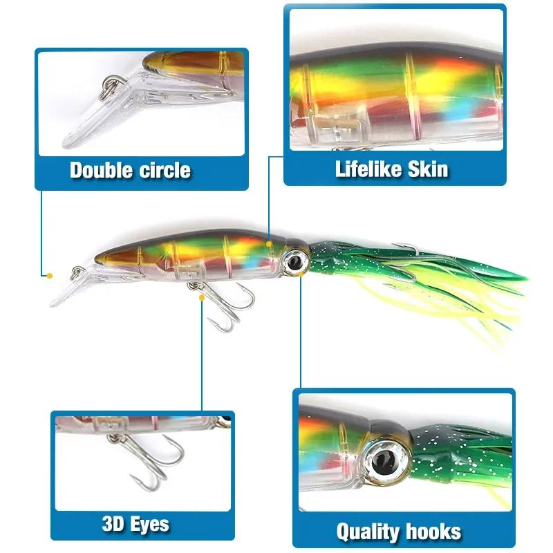 Glow In the Dark Squid Fishing Lure Large Octopus Imitation Bait for Sea Fishing Grouper Fake Lure Accessories