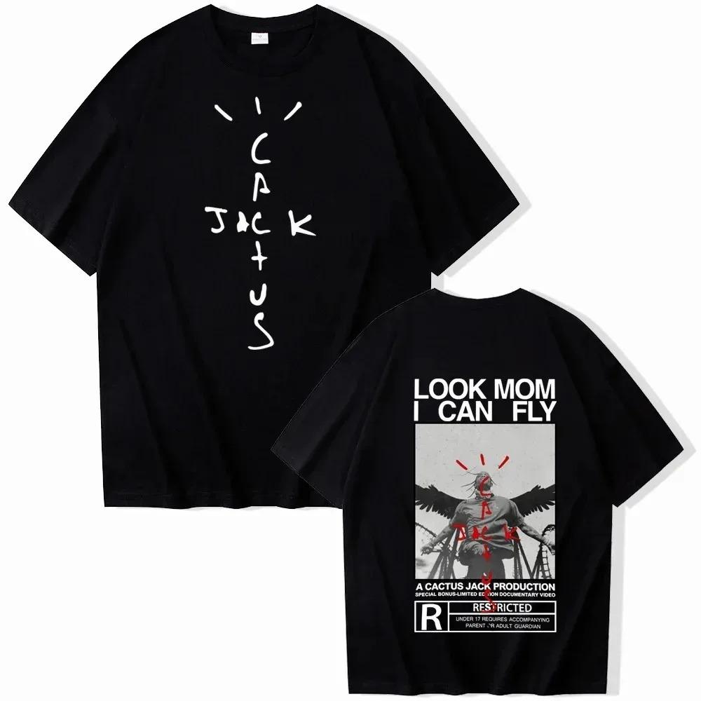 Unisex tričko Travis Look Mom I Can Fly Scott Pánské tričko Harajuku s kulatým výstřihem 100% čistá bavlna Horní díl Tričko s krátkým rukávem