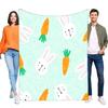 Cute Bunny and Carrot Blanket Soft Throw for Kids, Cozy Lightweight Bedding, Perfect Baby Shower or Birthday Gift, Ideal for Cou