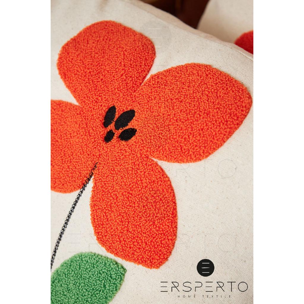 Flower Tassel Linen Decorative Throw Pillow Cover Pillow Case 1 Piece 43x43cm