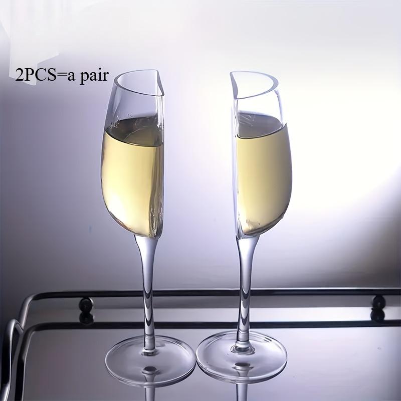 Unique Half Wine Glasses (4.73oz), Innovative Design for Red And White Wine,Perfect for Celebrations with Friends, Anniversaries, Weddings