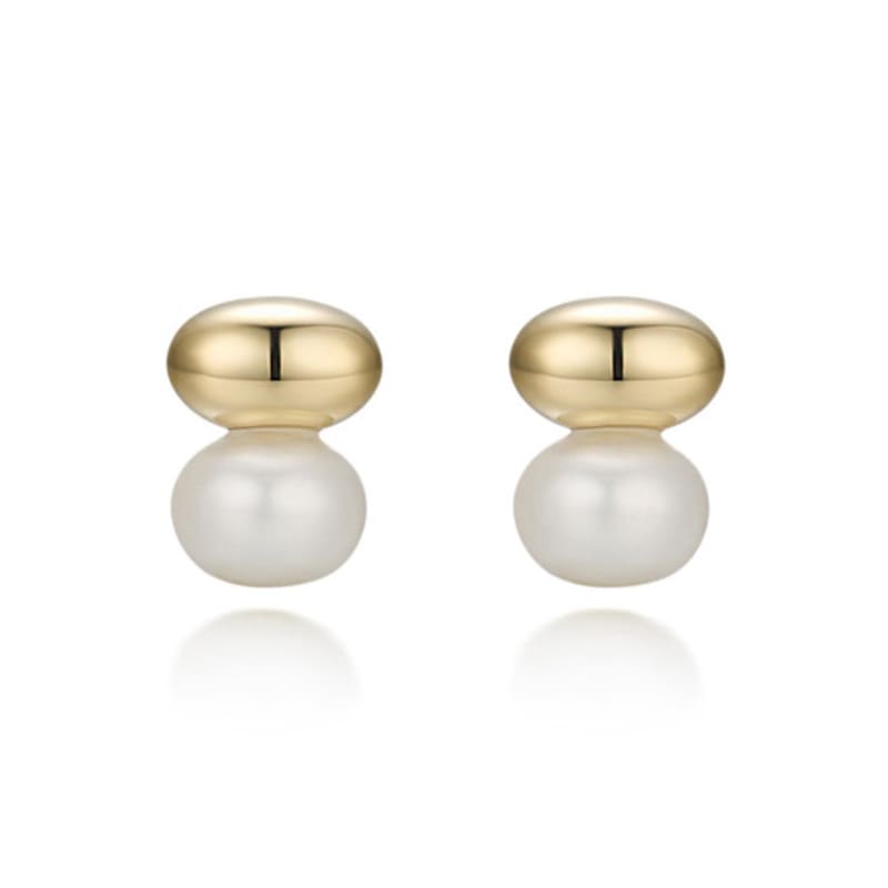 PAIGEFLYNN JEWELRY [925 Silver] Freshwater Pearl Water Bean Earrings