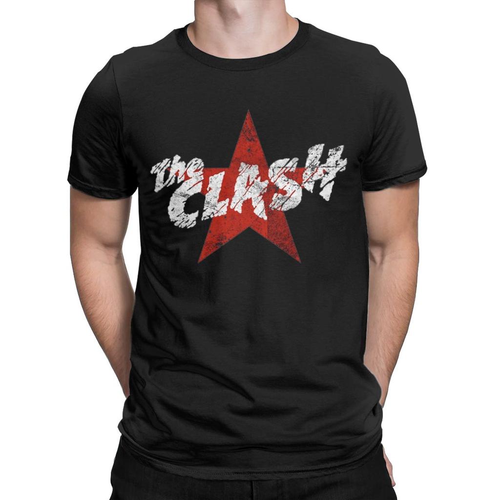 Vintage Tričko The Red Star Clash Pánské Kulatý Výstřih 100% Bavlna Tričko Krátký Rukáv Tričko Nápad na Dárek Topy