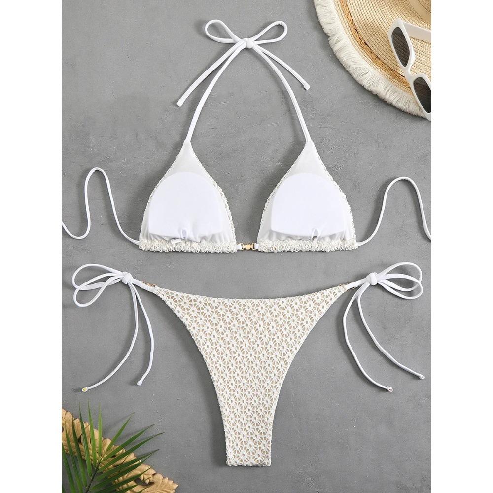 Sexy Micro Bikini 2025 Women Chain Swimsuit Female Swimwear Thong Bikinis Sets Brazilian Bathing Suit Beach Wear Lace Up Biquini