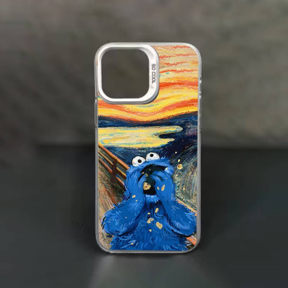 Cartoon C-Cookies Monster Phone Case for iPhone 15 16 Pro Max Air SE 11 13 Pro 14 Plus 12 11Pro 15Pro Max 16e Cover