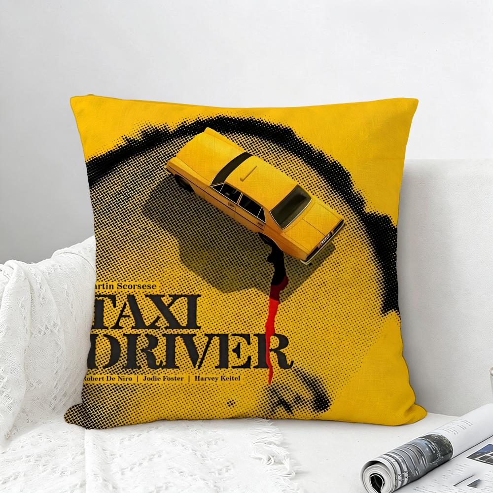 Movie Taxi Driver Cushion Cover Natural Linen Pillowcase Set AllinOne Decor for Sofa Bedroom  Chair