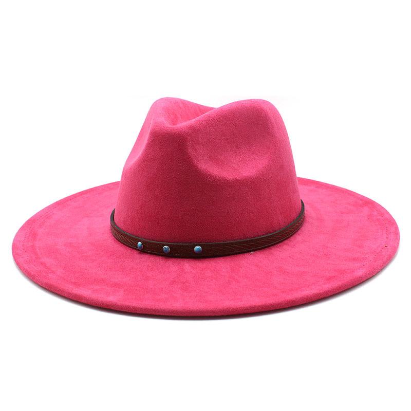 

Suede Big Eaves Tibetan Hat Women S Casual Denim Top Hat Tibetan Men S Outdoor Styling Felt Hat M（56-59cm）