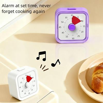 60 Minutes Visual Timer Ultra Silent Visualization Countdown Alarm Clock Round/Square Self-discipline Kitchen Timer Reading Room
