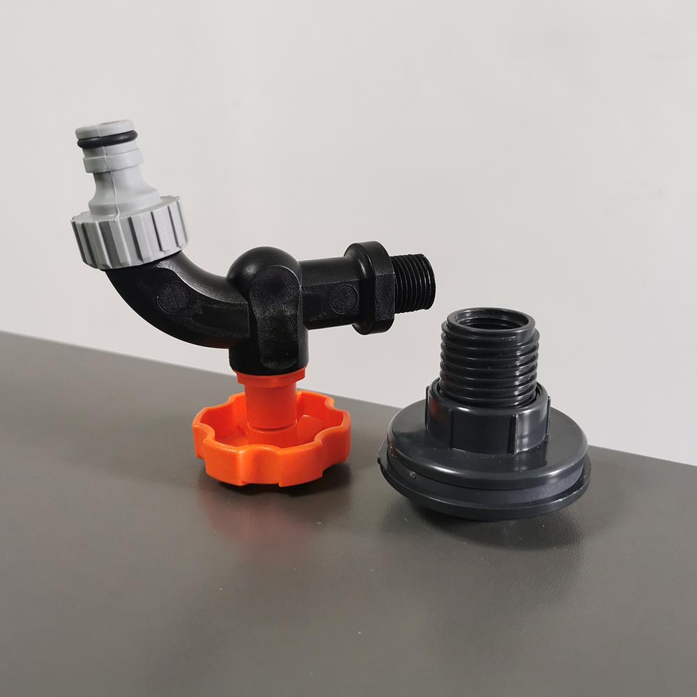 1Pcs Garden Irrigation Water Pipe Faucet Joint IBC Water Tank Adapter Faucet Set Rainwater Bucket Faucet