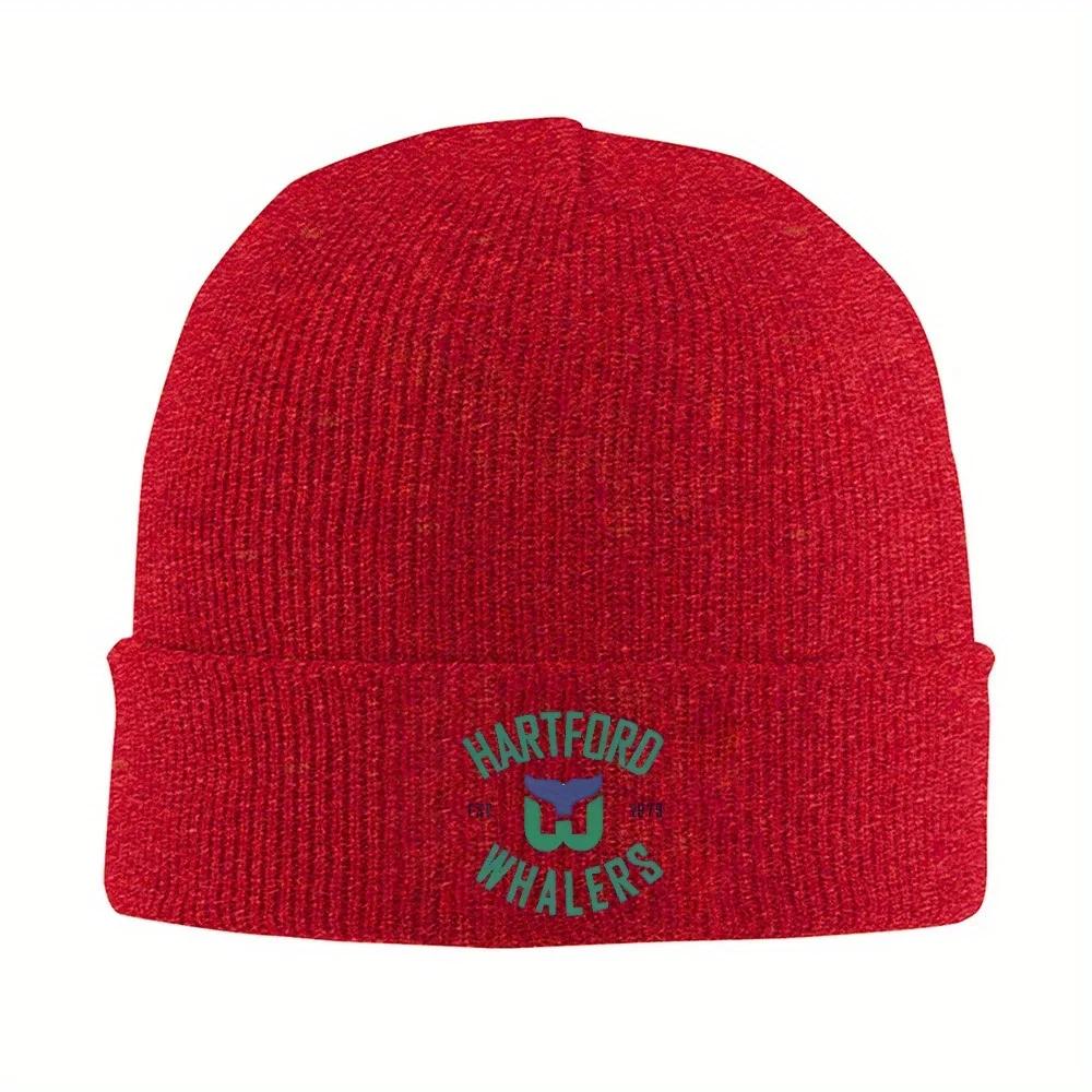 

1pc Hartford Whalers CT Warm Knitted Cap Hip Hop Bonnet Hat Autumn Winter Outdoor Beanies Hats for Adult