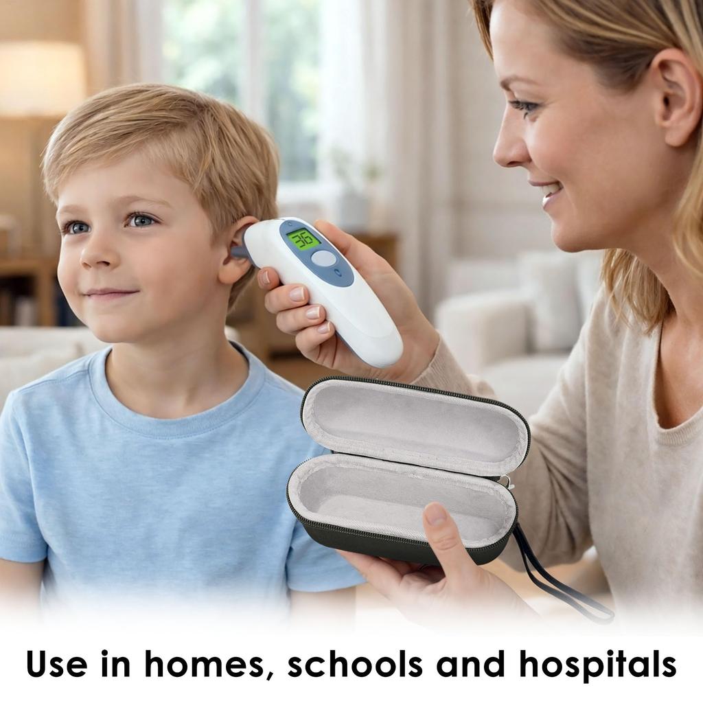 Ear Thermometer Bag and Thermometer Protective Cover for ThermoScan 7+ Connect/iProven Pro Series, Constant Temperature Storage Box with Probe Cover,