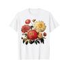 European Size Floral Wildflower Dahlia T-Shirt - Women's Short Sleeve Crew Neck T-Shirt -  Round Neck All Seasons Breathable Ready for Woman