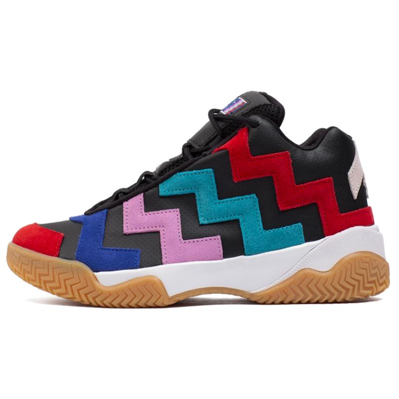 Converse VLTG Basketball Striped Color-blocking Black Sugar Fruit Mid-top Retro Basketball Shoes Women's Black Red Pink