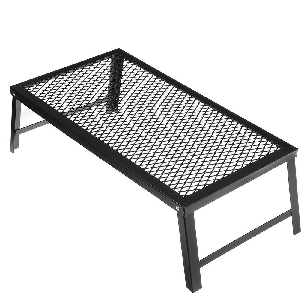 Portable Foldable Table Foldable Steel Outdoor Steel BBQ Grill Folding Campfire Grill Grate For Cooking Rack Camping Barbecue Accessories Camping