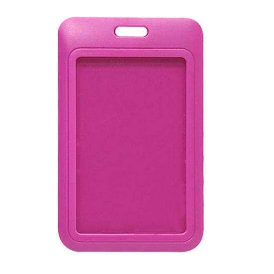 Sliding Badge Holder Vertical Hard Plastic Case Clear Card Protector Pouch for Office School ID Credit