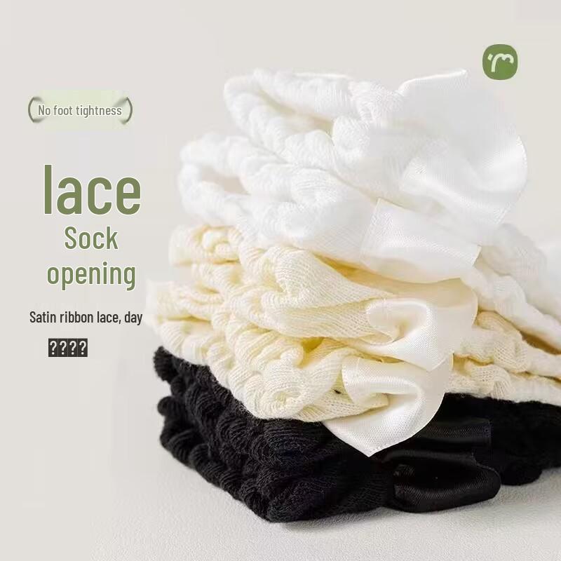 White Lace Trim Lolita Princess Mid-Calf Socks