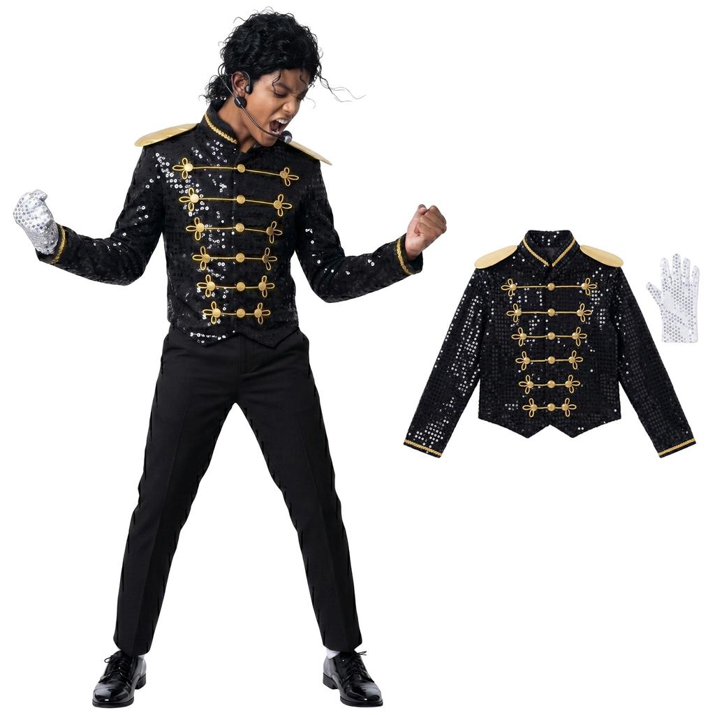 Costume da Esibizione per Bambini Giacca Stile Militare e Set Pantaloni Abbigliamento da Danza per Ragazzi Outfit per Spettacolo di Palco Tap Dance