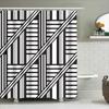 Bathroom Black White Shower Curtain With Modern Striped Print For Home Decor