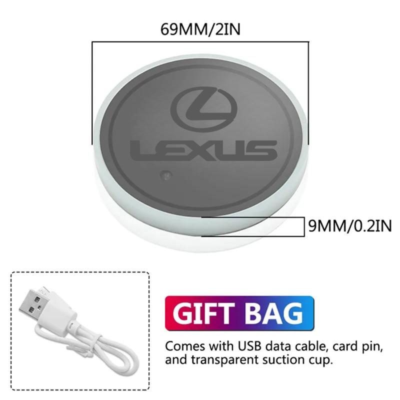 Car LED Luminous Water Cup Pads Auto Coaster Mats For Lexus RX ES GX LS LX IS GS RC UX IS250 IS300 ES300 ES250 Auto AccessoriesVK3