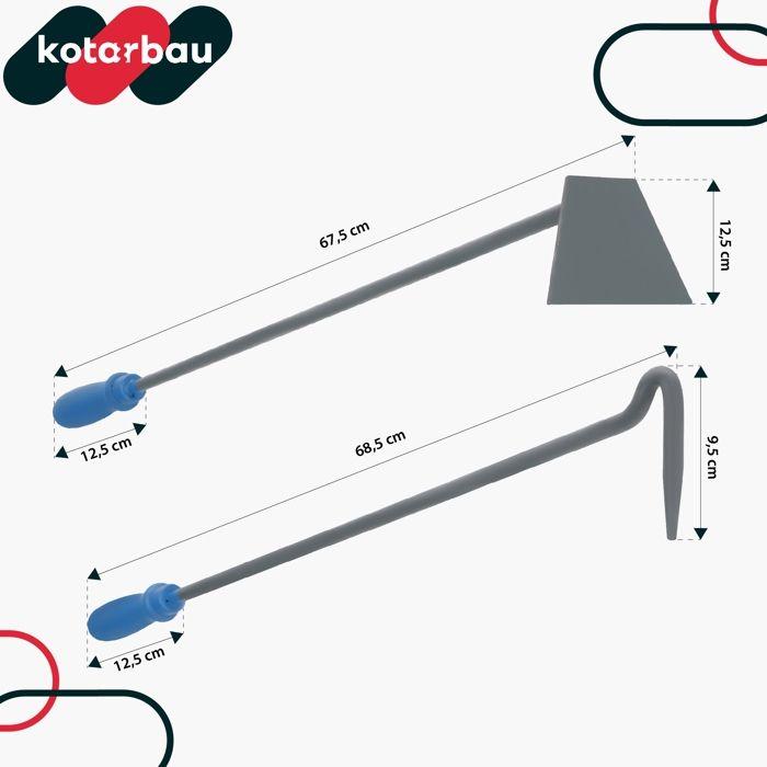 Serviteur De Cheminée - KOTARBAU - Grattoir Et Tisonnier - Acier Laqué - Antidérapant - Bleu