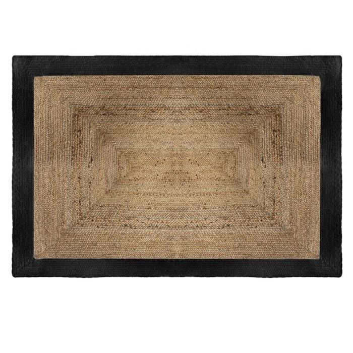 Tapis en jute naturel végétale 120 x 170 cm Atmosphera - Noir