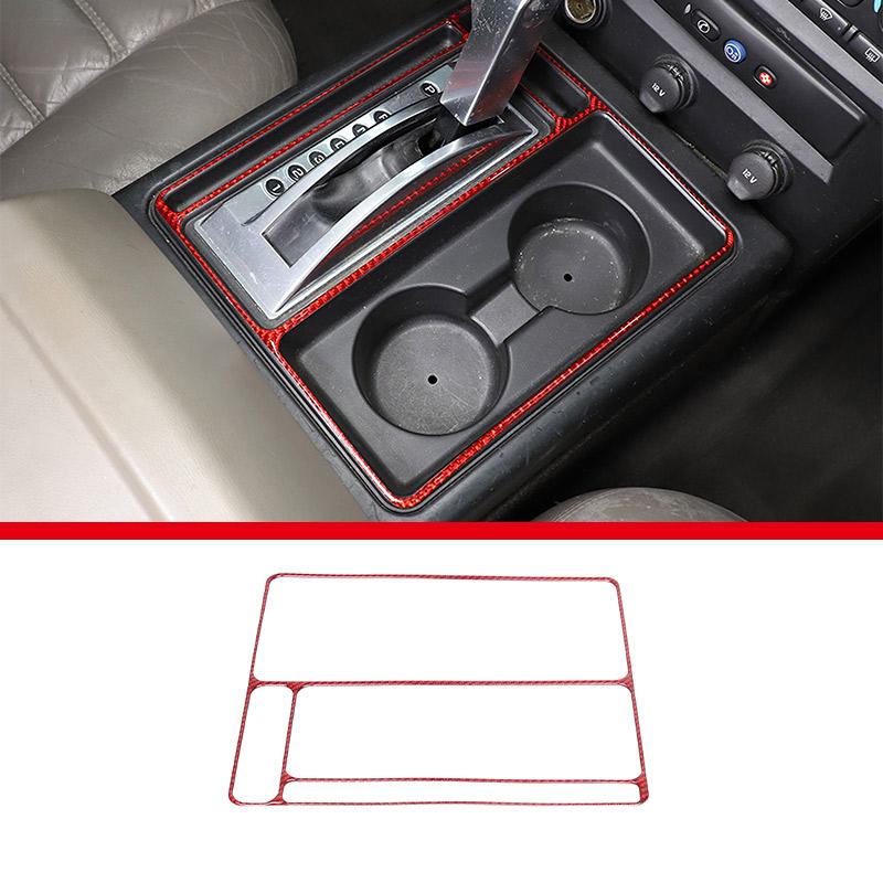 Red Soft Carbon Fiber Door Handle Steering Wheel Gear Shift Trim Cover Stickers Fit For Hummer H2 2003-2007 Interior Accessories