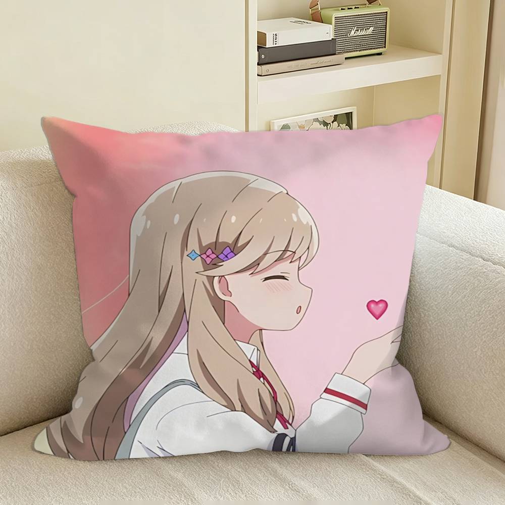 Campus Angel Sena Ajisai Watanare Square Sofa Pillow Cover Solid Color Living Room Home Decor Cushion Case
