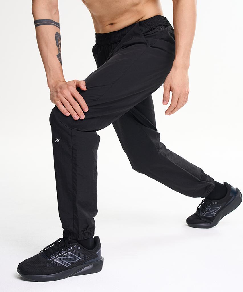 Leijibi Camp Running Sports Pants Windbreaker Jogger Pants M Black