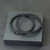 2 PCS Sleek Minimalist Black Beaded Bracelet Rope Bracelet Mixed Stackable Bracelets Men's Casual Jewelry