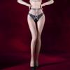 Sexy Bowknot Hollow Crotchless Aurora Stockings 3D Ultra-thin Glossy Silky See-through No-take-off Temptation Black Stockings