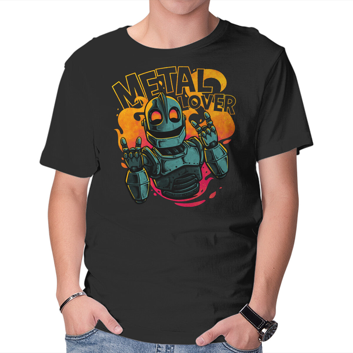 Unisex Crew Neck T-Shirt Giant Metal Lover Graphic Short Sleeve Casual Tee XXXXL