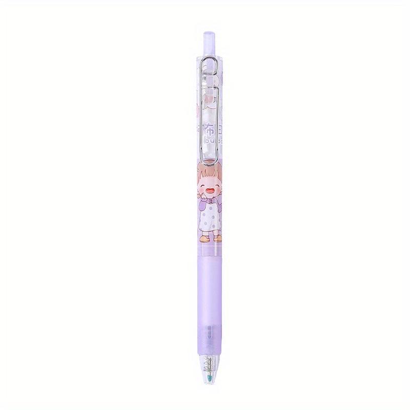 Back To School Season 2pcs 0.5mm Creative Cartoon Girl Metal Hook Press Pen Girl High-looking Neutral Pen Student Cute Sign Pen