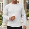 Men's Textured Crew Neck Pullover Casual Long Sleeve Knit Sweatshirt for Daily Wear